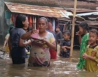 Salah satu wilayah di Pekalongan yang terendam air