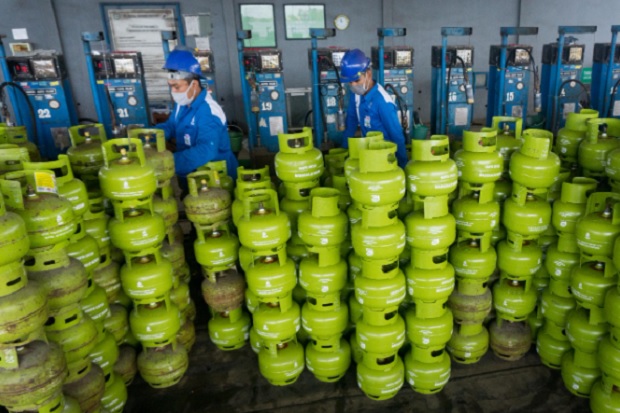 Stok LPG untuk Ramadan dan Lebaran 2021 menumpuk di depot-depot Pertamina.