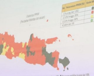 Menurunnya pergerakan warga di Jateng selama PPKM Darurat, bedampak pada kondisi beberapa kabupaten kota mulai menguning