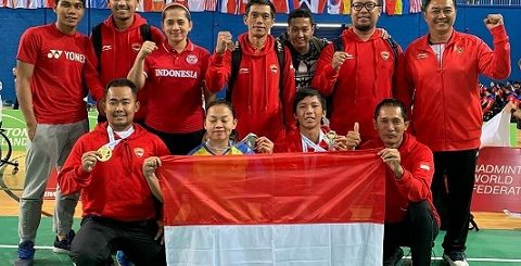 Tim bulutangkis putra Indonesia di Paralimpiade Tokyo.