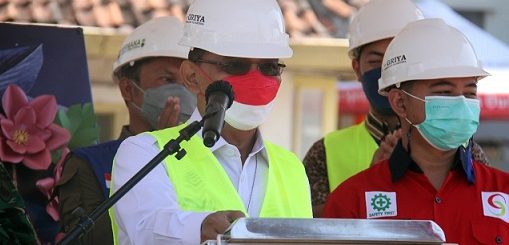 Kepala Kantor Wilayah (Kanwil) Jawa Tengah A Yuspahruddin melakukan ground breaking pemasangan tiang pancang pembangunan Rutan Semarang.