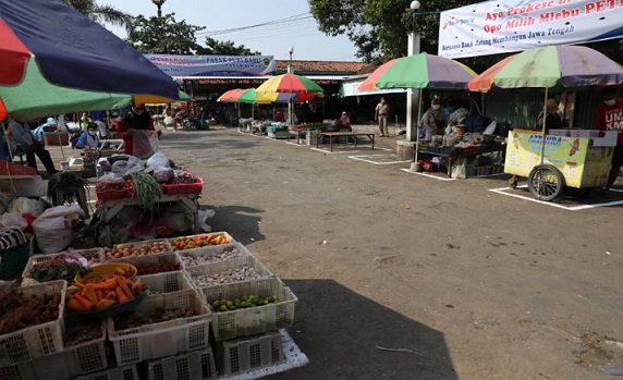 Pasar Puri Baru Pati, salah satu pasar di Jateng yang ditata untuk antusipasi penularan Covid-19