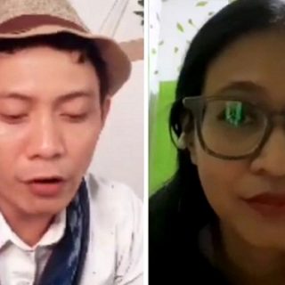 Endah N Rhesa (kanan) dipandu Rachman Polala (kiri) saat tampil di acara Ngosngosan, Jumat (10/9)