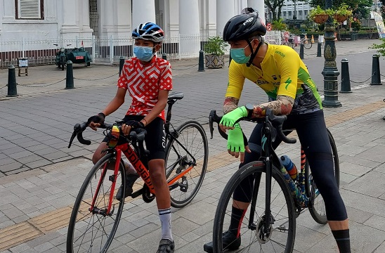 Yudha Wiratama, anak Tugiyo yang mengidolakan Gubernur Ganjar Pranowo akhirnya bisa bertemu dengan sang idola dan diajak gowes