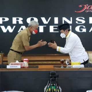 Ketua Baznas RI, Noor Achmad melakukan kunjungan ke Gubernur Jateng, Ganjar Pranowo, di Kantor Gubernur Jawa Tengah, Senin (3/1)