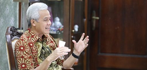 Gubernur Jawa Tengah, Ganjar Pranowo, pada acara Seminar Nasional Pengusulan Calon Pahlawan Nasional Mayor Jenderal Dr dr R Soeharto secara daring, Selasa (22/2).