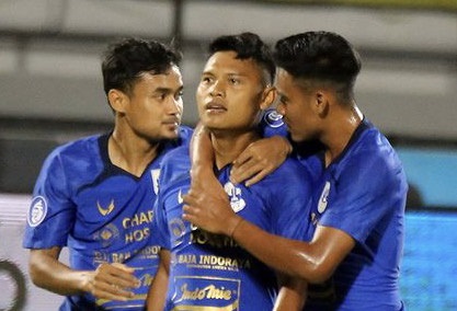Fandi Eko Utomo usai mencetak gol. Dok Photo Instagram @Liga1match
