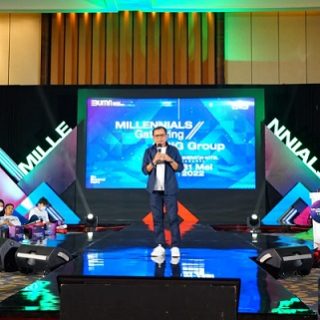 Direktur Utama SIG, Donny Arsal pada acara Millennials Gathering SIG Group 2022 di Hotel Sheraton Jakarta, Selasa (31/5).