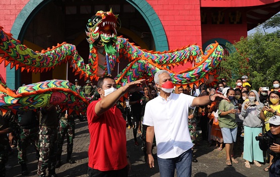 Gubernur Jawa Tengah Ganjar Pranowo hadir memeriahkan Festival Cheng Ho 2022 di Kelenteng Sam Poo Kong, Kota Semarang dimulai, Sabtu (30/7/2022)
