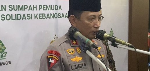 Kapolri, Jenderal Listyo Sigit saat menyampaikan pesan dalam acara peringatan Hari Sumpah Pemuda di Universitas Islam Negeri (UIN) Walisongo Kota Semarang.