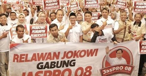 Jaringan Sahabat Prabowo (Jaspro) 08 dan beberapa relawan Jokowi di Jawa Tengah bersatu mendukung Prabowo Subianto untuk Pilpres 2024