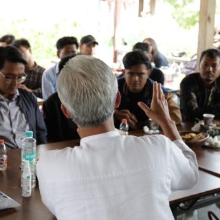 Bacapres 2024 Ganjar Pranowo berdiskusi dengan aktivis mahasiswa yang tergabung dalam Badan Eksekutif Mahasiswa (BEM) perguruan tinggi se-Malang Raya, Senin (16/10/2023)
