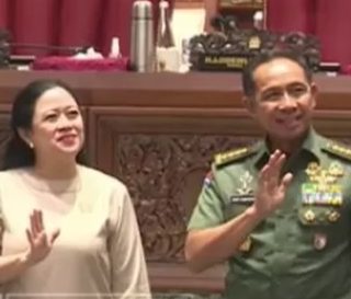 Calon Panglima TNI Jenderal Agus Subiyanto bersama Ketua DPR RI Puan Maharani