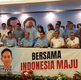 Pengumuman struktur anggota Tim Kampanye Nasional (TKN) Prabowo-Gibran yang berlangsung di Ballroom Hotel Grand Kemang, Jakarta Selatan, Senin (6/11/2023)