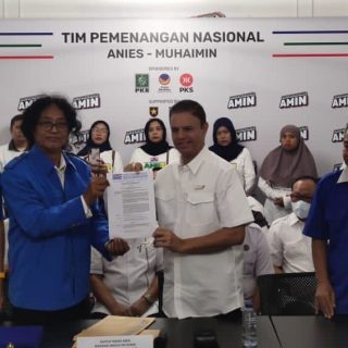 Kapten Tim Nasional Pemenangan AMIN (Timnas AMIN), Muhammad Syaugi Alaydrus, menerima dukungan dari Partai Kedaulatan