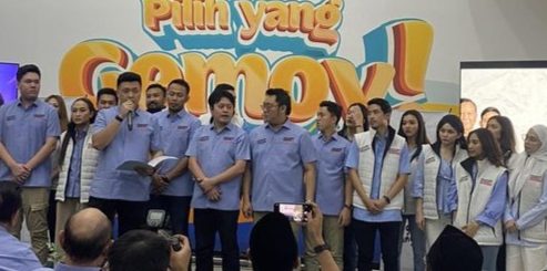 Deklarasi relawan 'Langkah Bersama' yang didirikan Calvin Leonard untuk pasangan Prabowo-Gibra