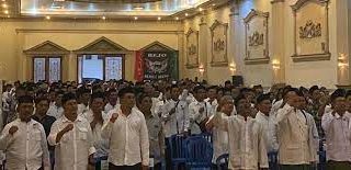 Deklarasi dukungan ratusan kiai Jombang yang tergabung dalam Komunitas Kampung Rejo Semut Ireng, untuk pasangan calon presiden dan wakil presiden nomor urut 2, Prabowo Subianto-Gibran Rakabuming Raka, Selasa (16/1/2024)