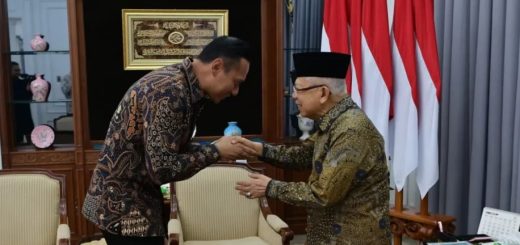 Menteri Agraria dan Tata Ruang (ATR)/Kepala Badan Pertanahan Nasional (BPN) Agus Harimurti Yudhoyono (AHY) mengunjungi Wakil Presiden KH. Ma’ruf Amin di Jl. Diponegoro No. 2, Jakarta Pusat, Sabtu sore (24/02/2024)