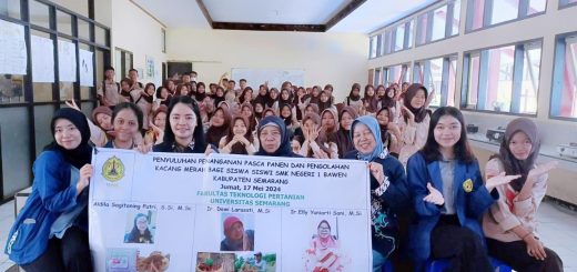 Siswa Siswi SMK Negeri 1 Bawen, Kabupaten Semarang mendapatkan penyuluhan tentang Penanganan Pascapanen dan Pengolahan Kacang Merah dari Tim Pengabdian kepada Masyarakat Universitas Semarang (PkM USM) dosen Fakultas Teknologi Pertanian