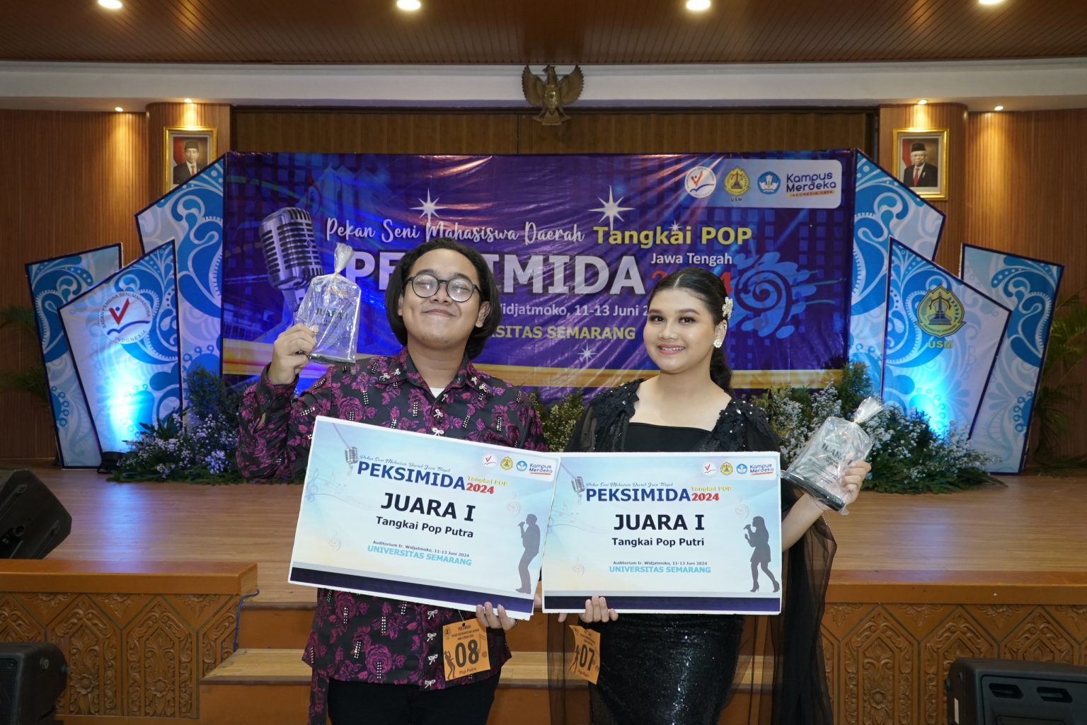 Tasya Ivanka, juara 1 nomor Tangkai Pop Putri, dan Firsto Joan juara 1 di nomor Tangkai Pop Putra