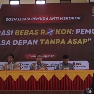 Kegiatan Sosialisasi Pemuda Antirokok berlangsung di Gedung V lantai 6 Gedung Prof. Ir. Joetata Hadihardaja USM, belum lama ini. Kegiatan tersebut diselenggarakan Universitas Semarang (USM) berkolaborasi dengan Kemenpora dan Komisi X DPR RI