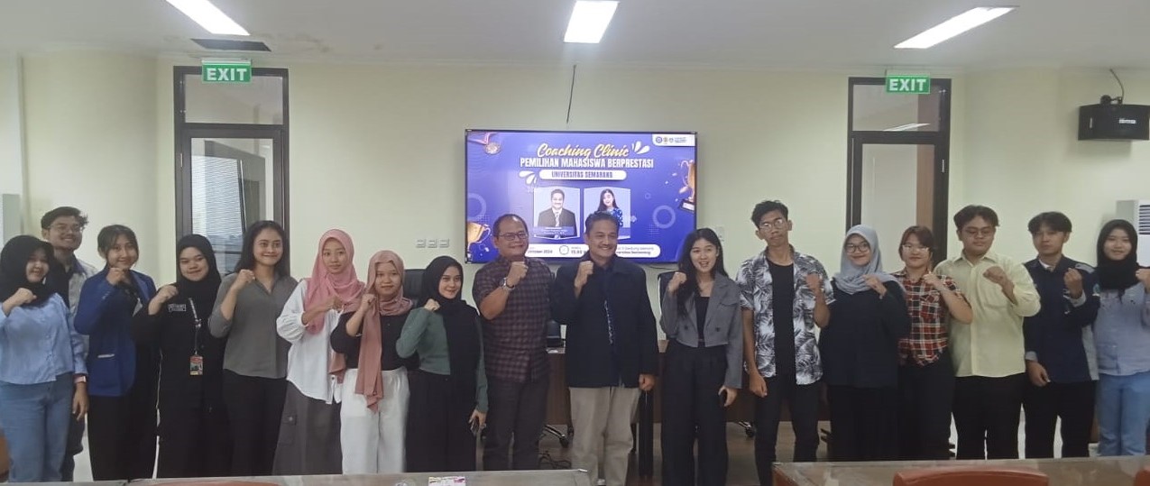 Para peserta Coaching Clinic yang diikuti 16 mahasiswa USM pada 22 Oktober 2024 di Menara Prof Dr Muladi SH lantai 9 USM, Jalan Soekarno-Hatta. Kegiatan menghadirkan narasumber dosen Undip, Susatyo Nugroho Widyo Pramono, ST. MT
